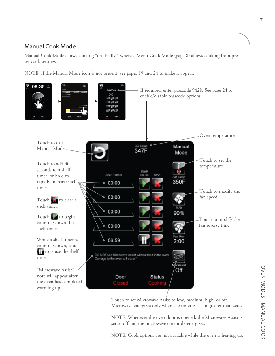 Manual cook mode, 7ov en mod es - man u al cook | TurboChef Technologies G5 User Manual | Page 13 / 42