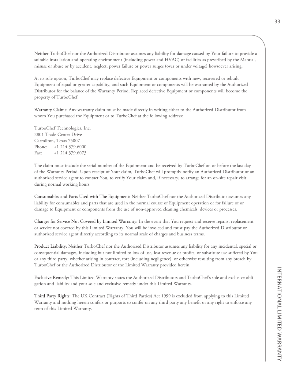 TurboChef Technologies G5 User Manual | Page 39 / 42