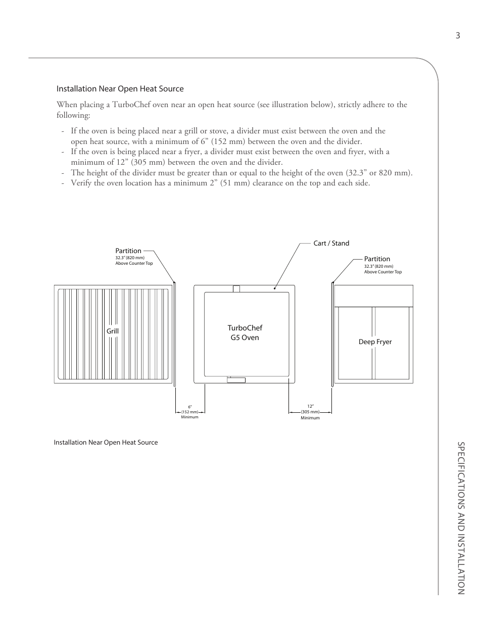 3sp eci fications and installation | TurboChef Technologies G5 User Manual | Page 9 / 42
