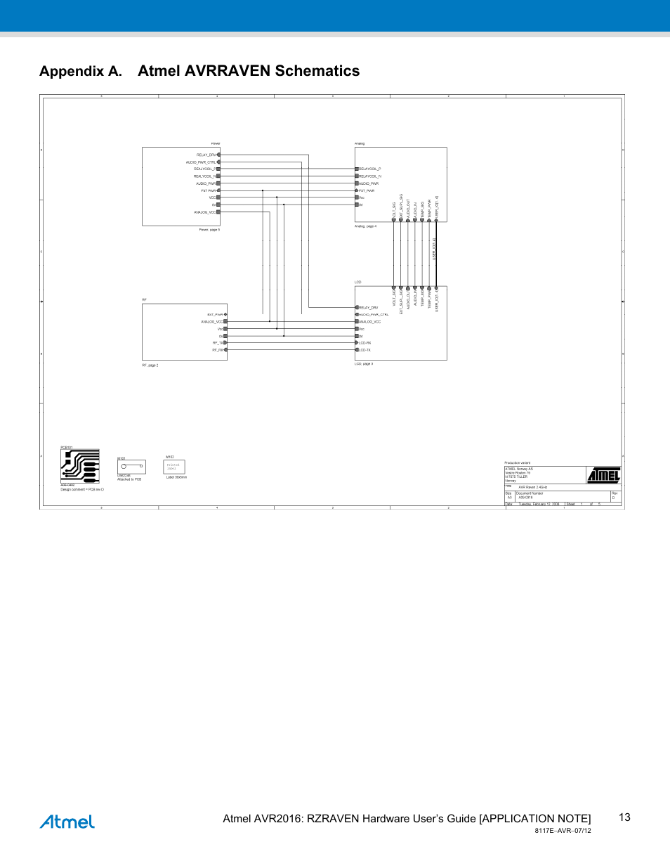 Appendix a. atmel avrraven schematics, Appendix a, Atmel avrraven schematics | Atmel AVR2016 User Manual | Page 13 / 25