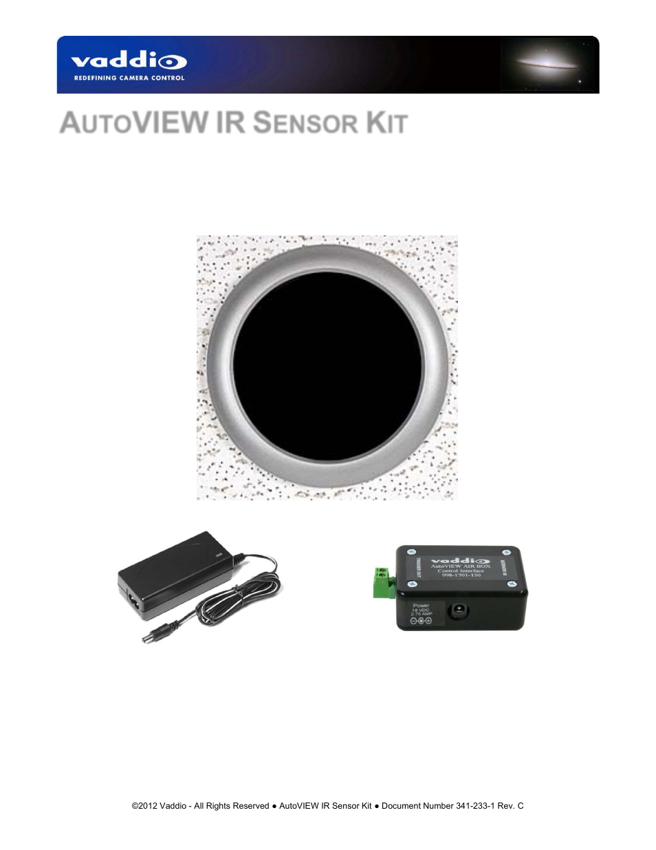 Vaddio AutoVIEW IR Sensor Kit User Manual | 8 pages