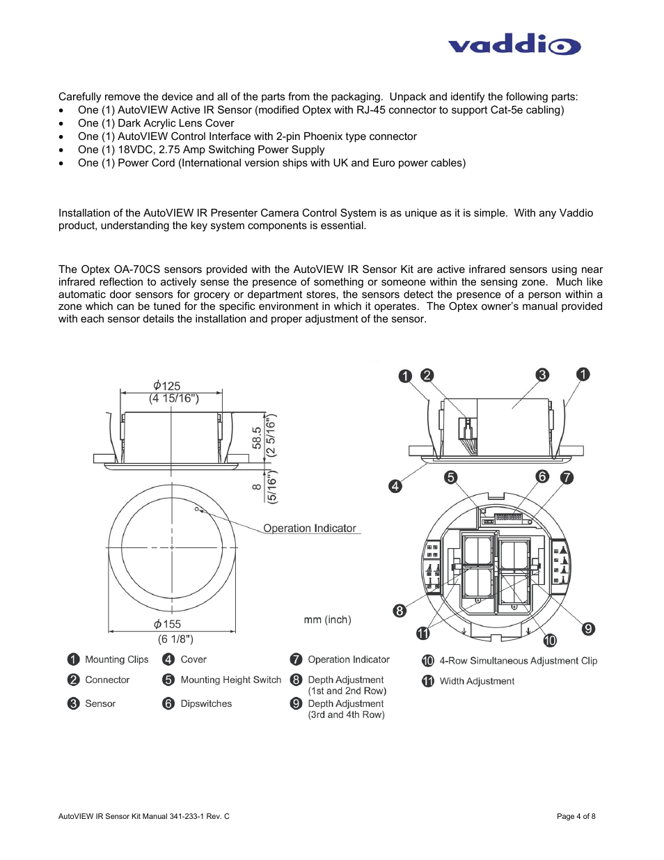 Vaddio AutoVIEW IR Sensor Kit User Manual | Page 4 / 8