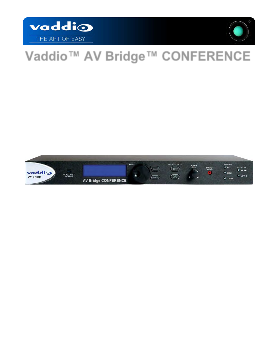 Vaddio AV Bridge CONFERENCE User Manual | 32 pages