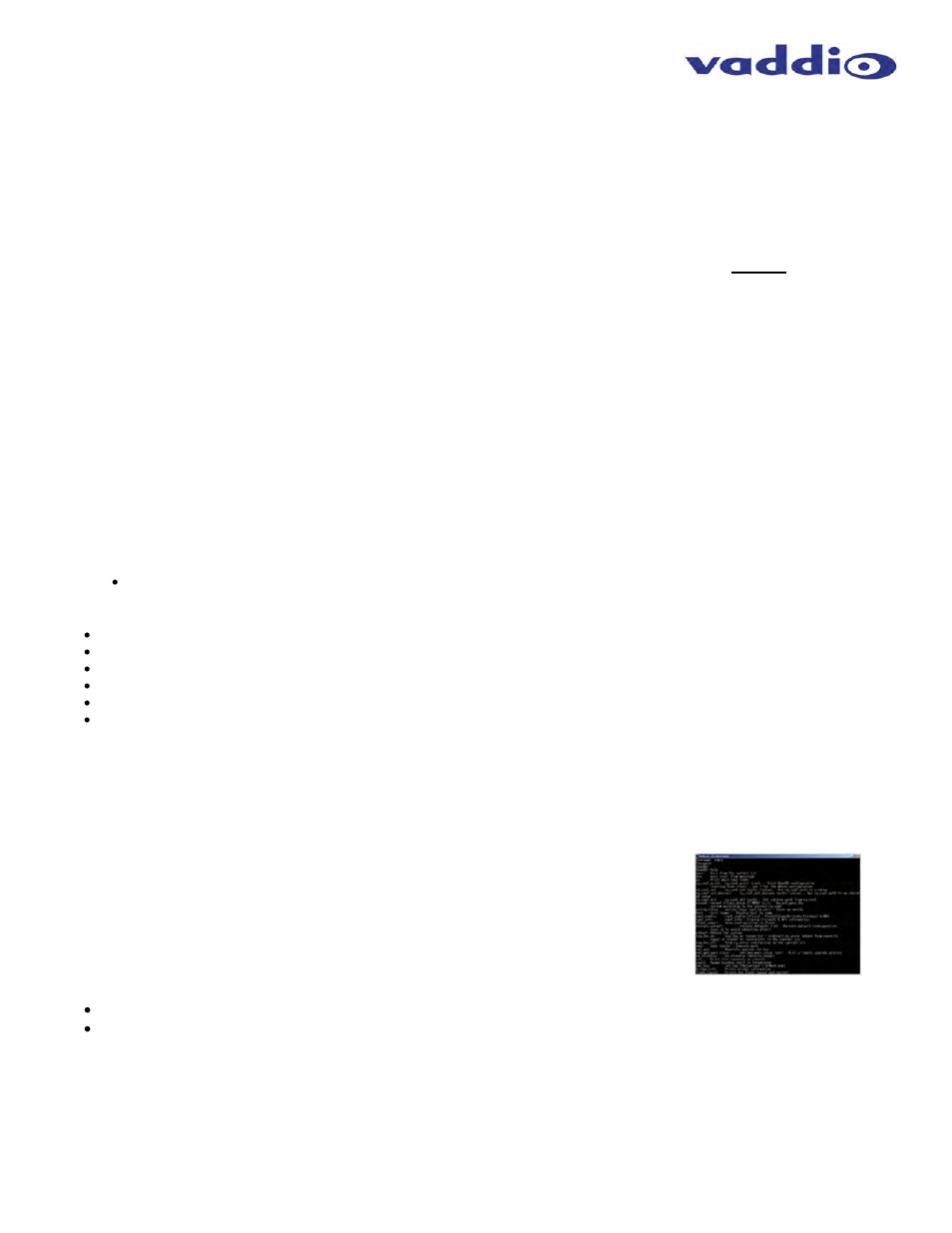 Appendix 2: vaddio serial command api, Telnet format | Vaddio AV Bridge CONFERENCE User Manual | Page 23 / 32