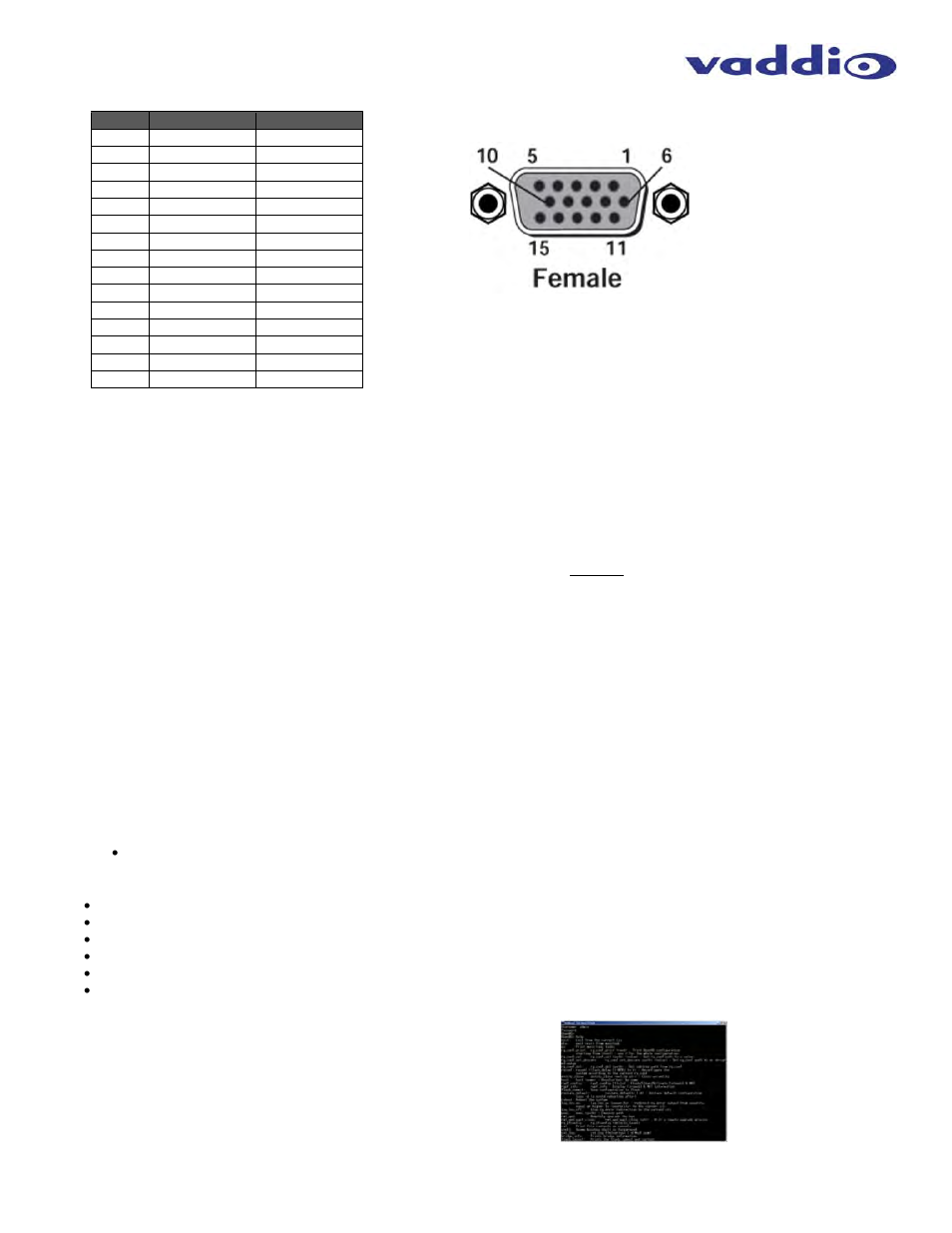 Appendix 2: vaddio serial command api | Vaddio AV Bridge User Manual | Page 25 / 36