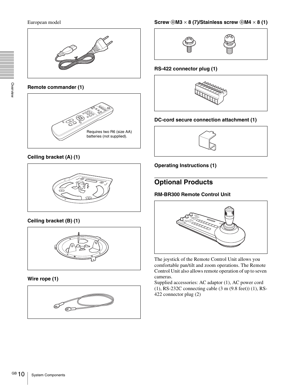 Optional products | Vaddio BRC-H900 Operating User Manual | Page 10 / 271