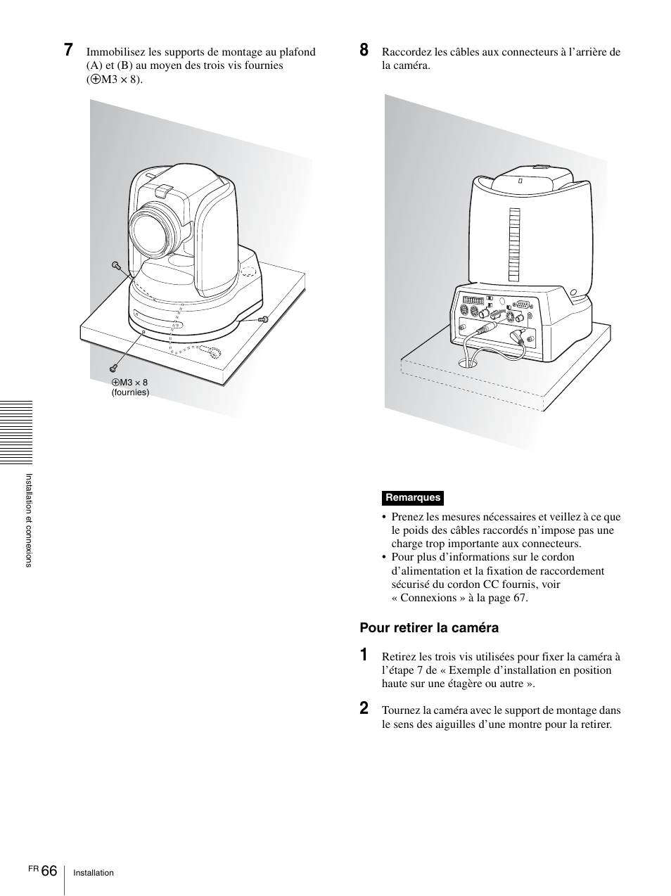 Pour retirer la caméra | Vaddio BRC-H900 Operating User Manual | Page 154 / 271