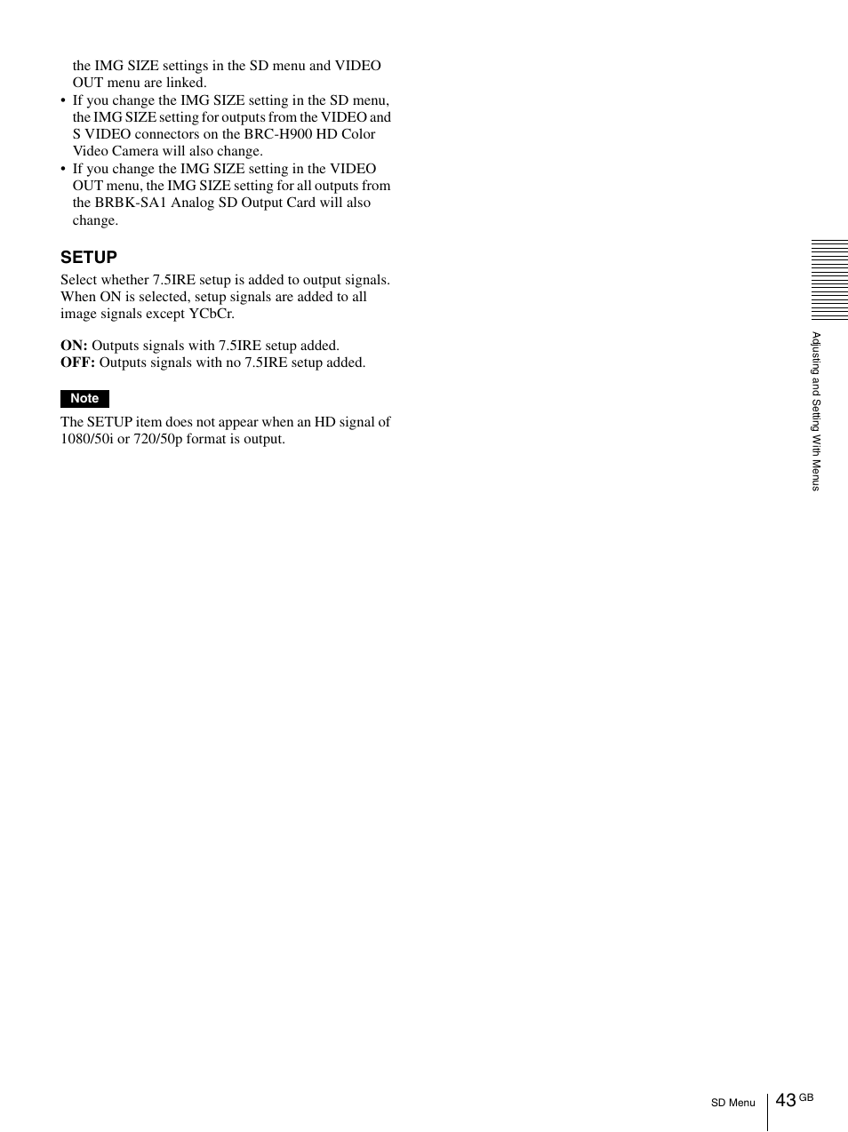 Setup | Vaddio BRC-H900 Operating User Manual | Page 43 / 271