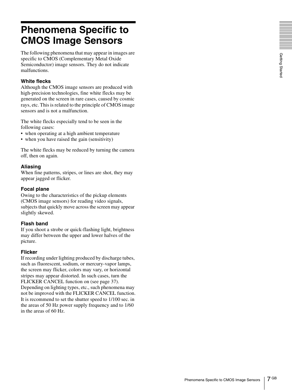 Phenomena specific to cmos image sensors | Vaddio BRC-H900 Operating User Manual | Page 7 / 271