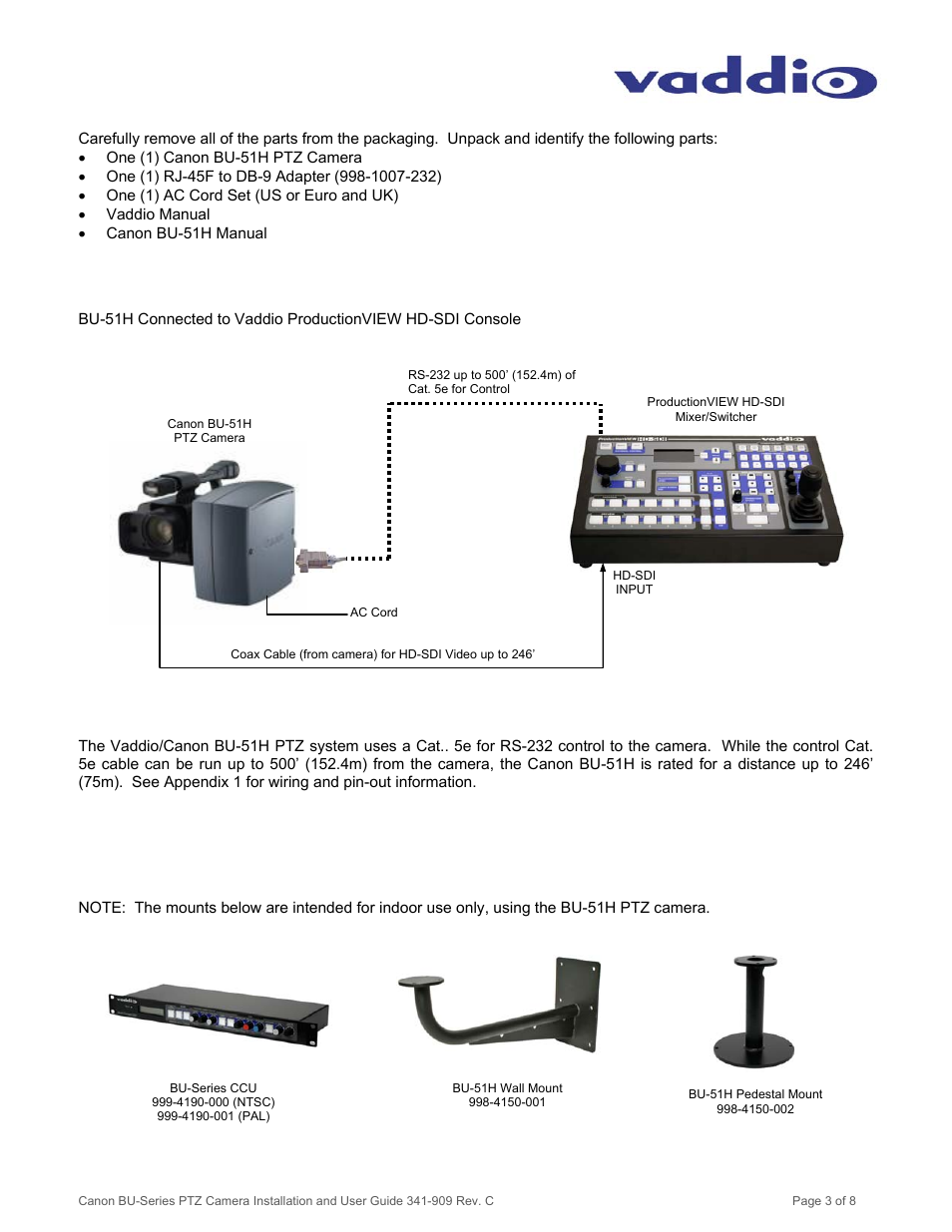 Vaddio Canon BU-Series User Manual | Page 3 / 8