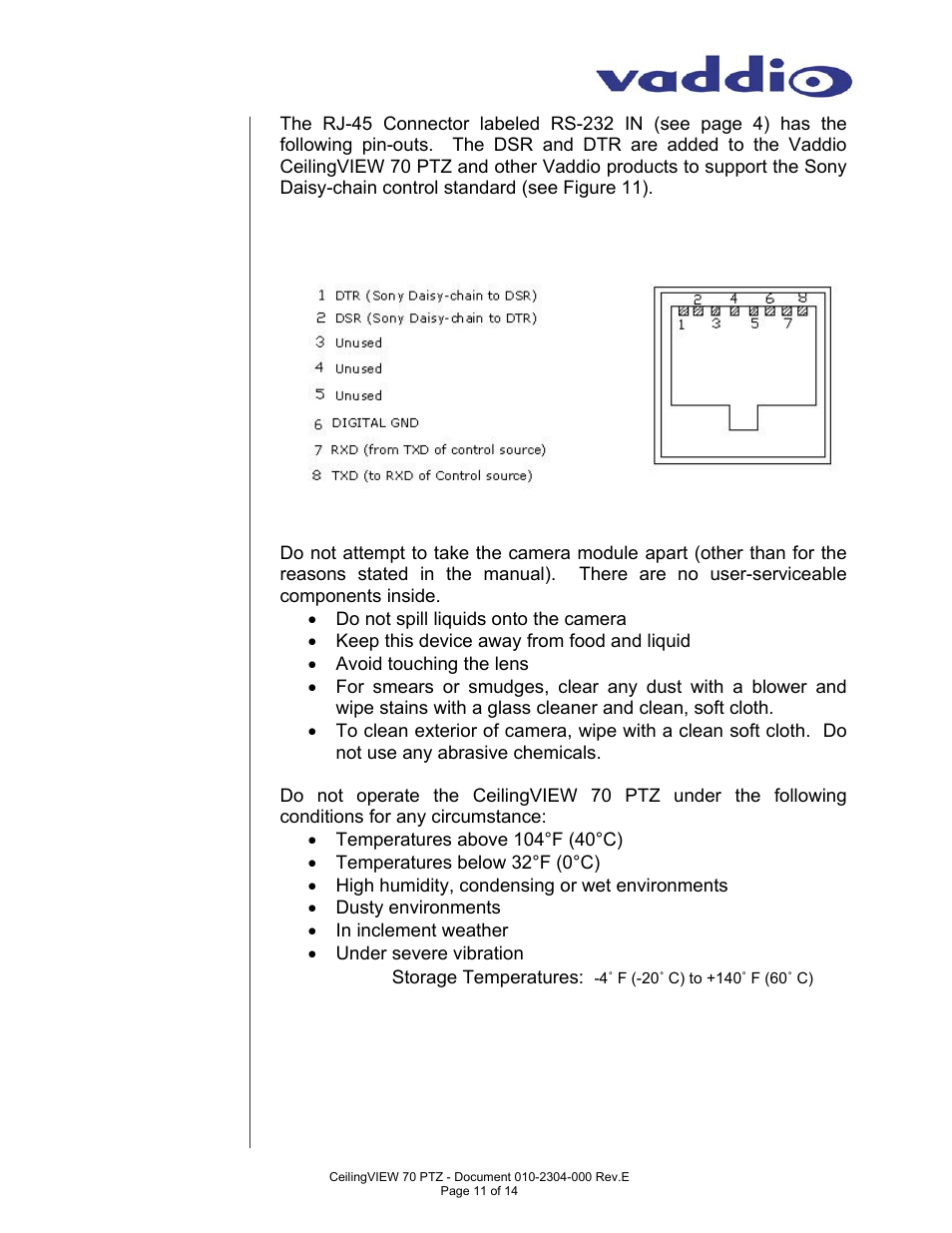 Vaddio CeilingVIEW 70 Manual User Manual | Page 11 / 14