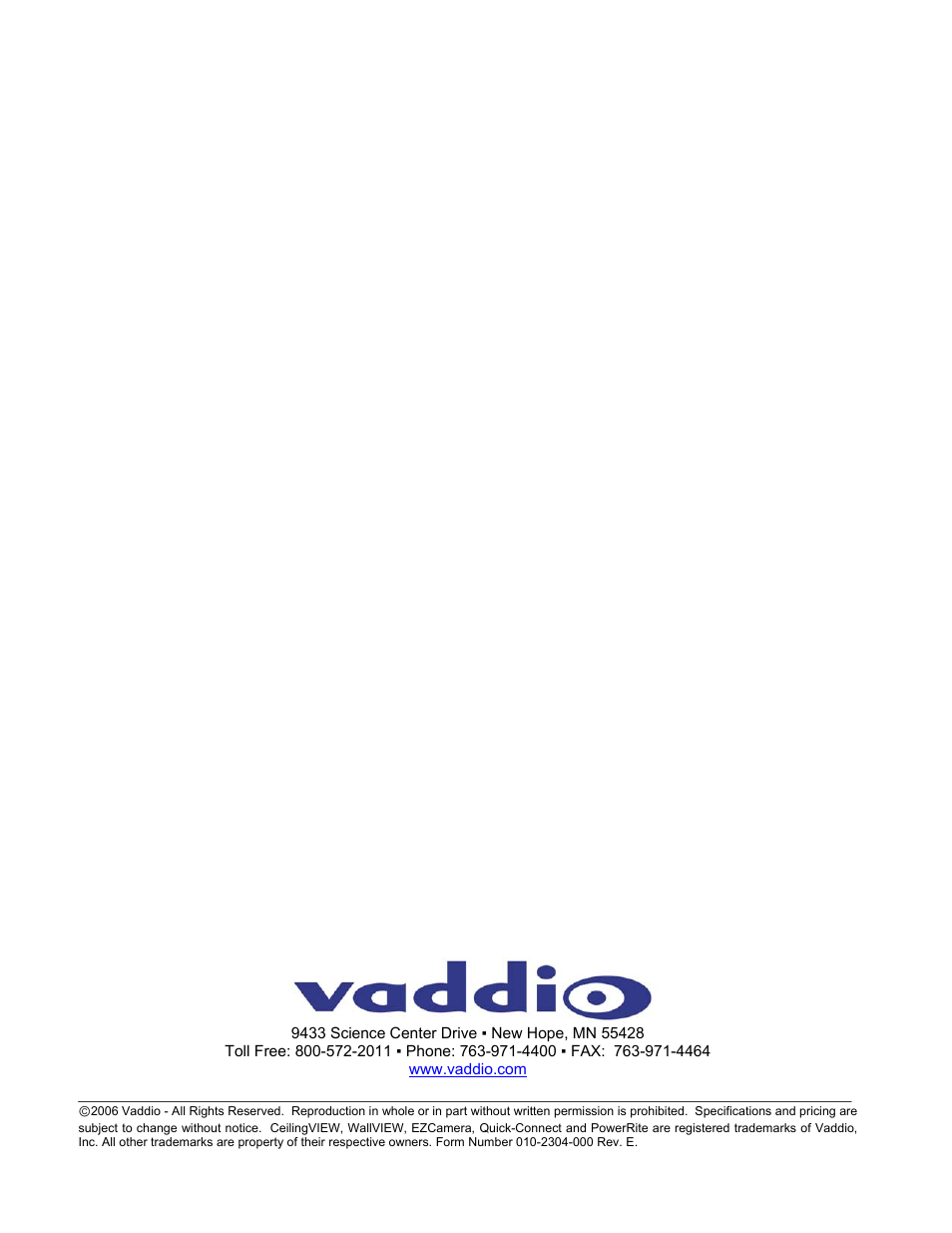 Vaddio CeilingVIEW 70 Manual User Manual | Page 14 / 14