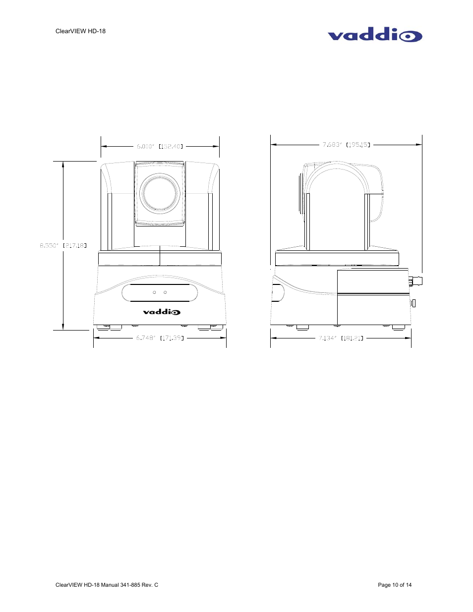 Vaddio ClearVIEW HD-18 User Manual | Page 10 / 14