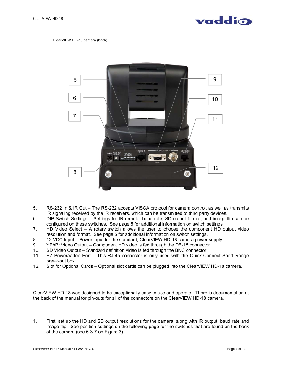 Vaddio ClearVIEW HD-18 User Manual | Page 4 / 14