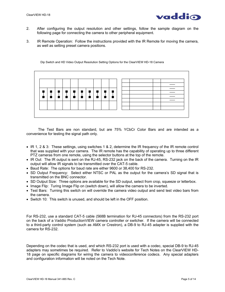 Vaddio ClearVIEW HD-18 User Manual | Page 5 / 14