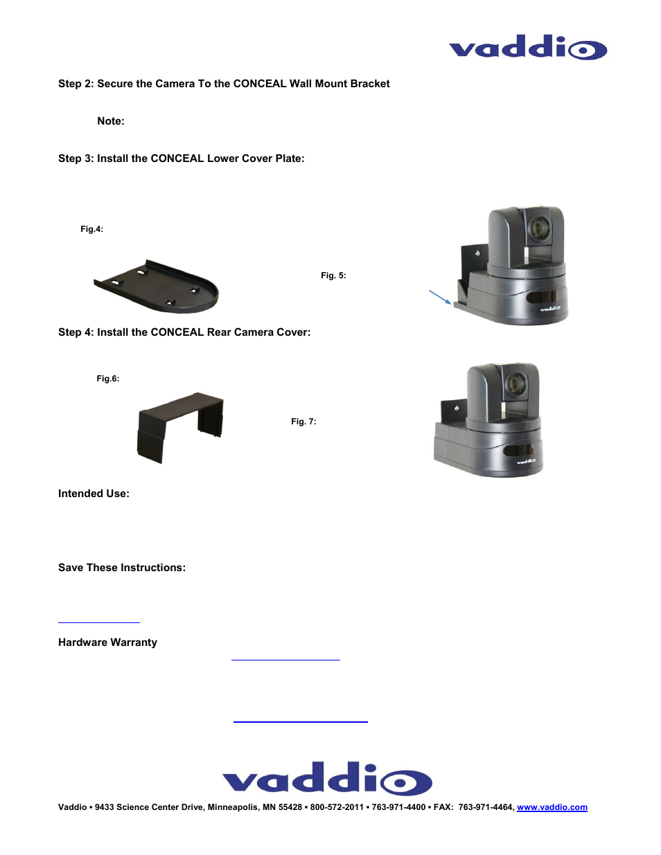 Vaddio CONCEAL Wall Mounting System for WallVIEW HD-19 DVI/HDMI User Manual | Page 2 / 2