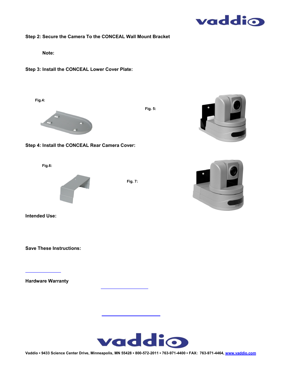 Vaddio CONCEAL Wall Mounting System for WallVIEW HD-20 User Manual | Page 2 / 2