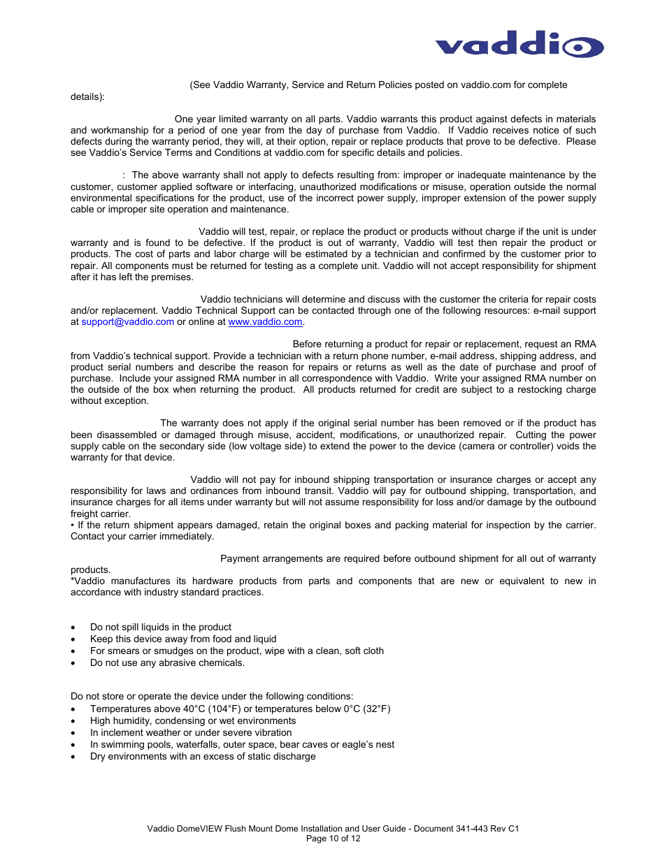 Appendix 1 | Vaddio DomeVIEW Flush Mount Dome User Manual | Page 10 / 12