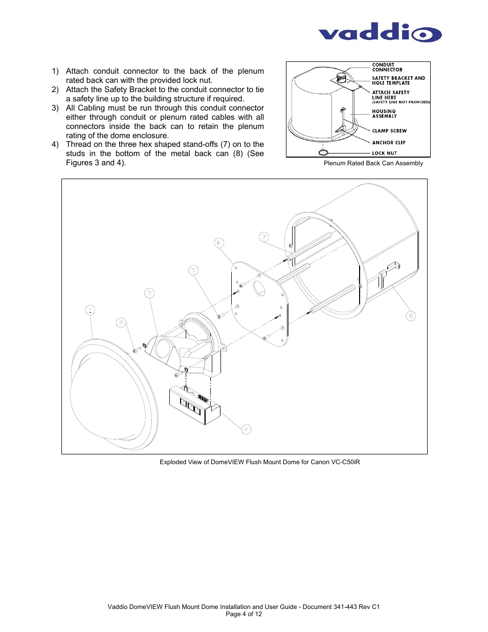 Vaddio DomeVIEW Flush Mount Dome User Manual | Page 4 / 12