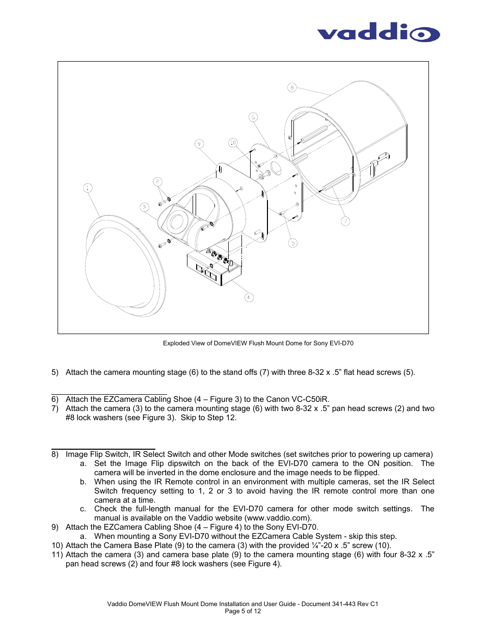 Vaddio DomeVIEW Flush Mount Dome User Manual | Page 5 / 12