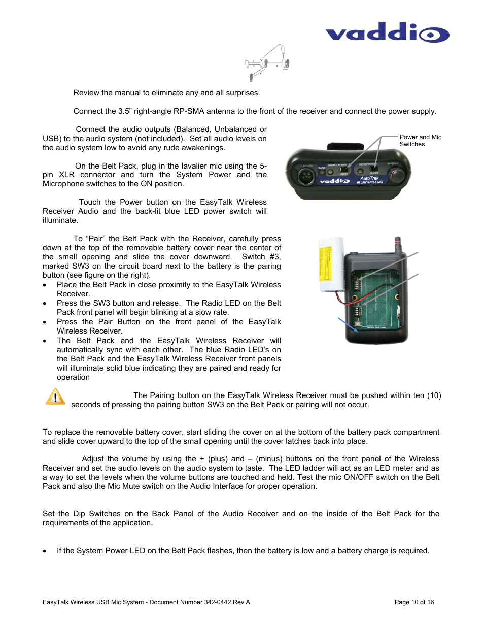 Step by step instructions | Vaddio EasyTALK Wireless USB Mic System User Manual | Page 10 / 16