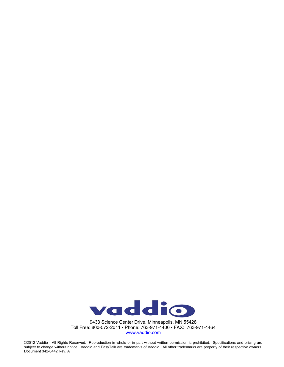 Vaddio EasyTALK Wireless USB Mic System User Manual | Page 16 / 16