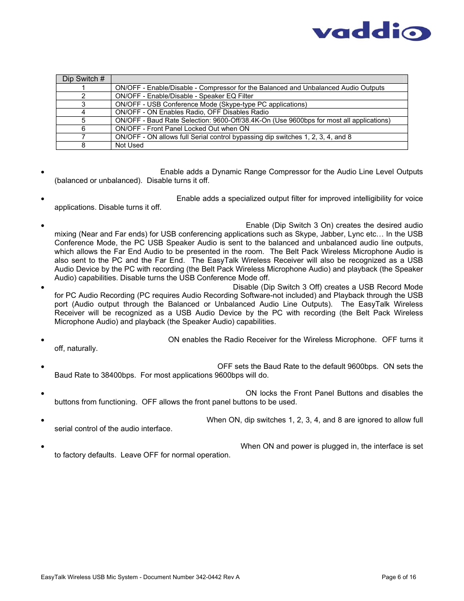 Vaddio EasyTALK Wireless USB Mic System User Manual | Page 6 / 16
