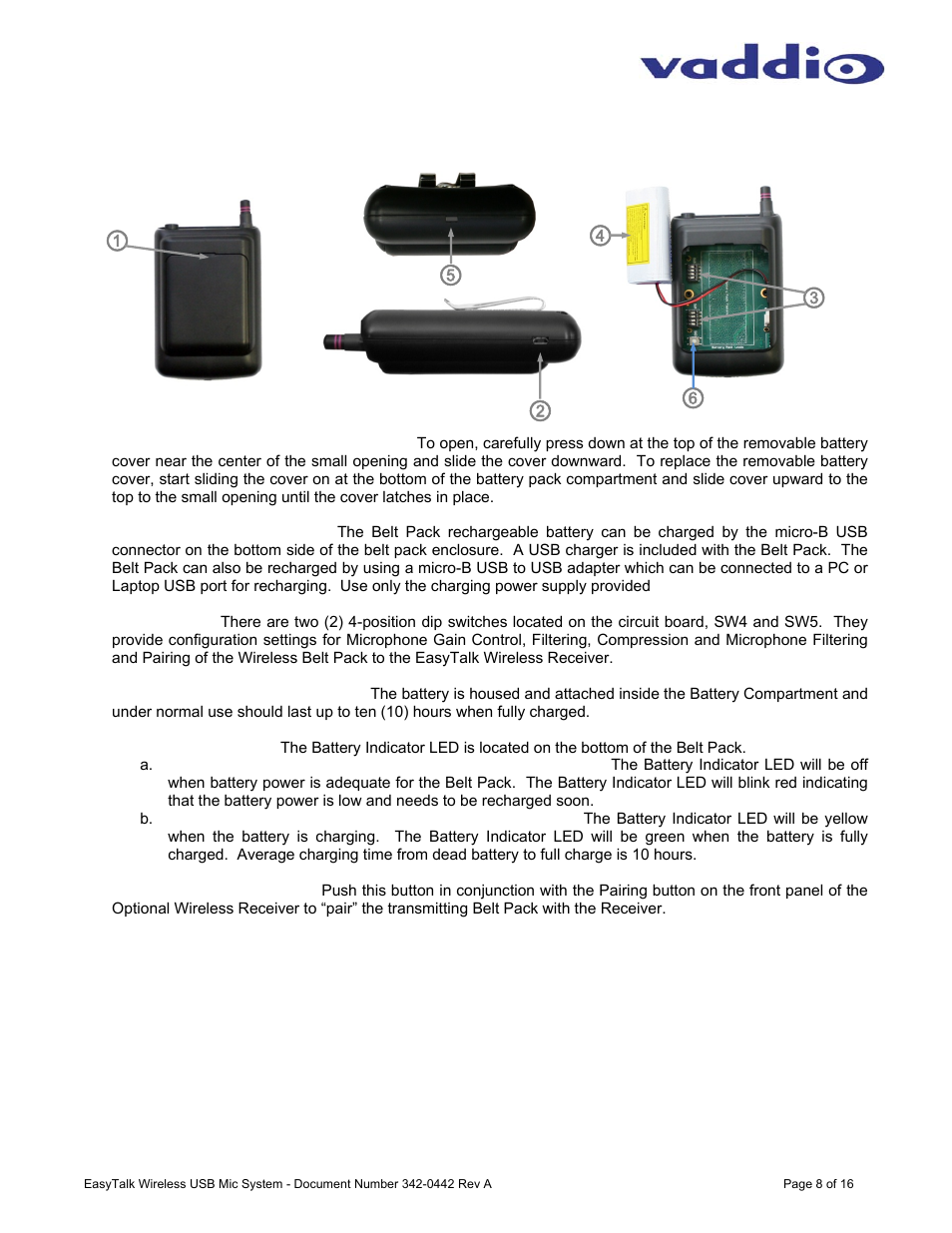 Vaddio EasyTALK Wireless USB Mic System User Manual | Page 8 / 16