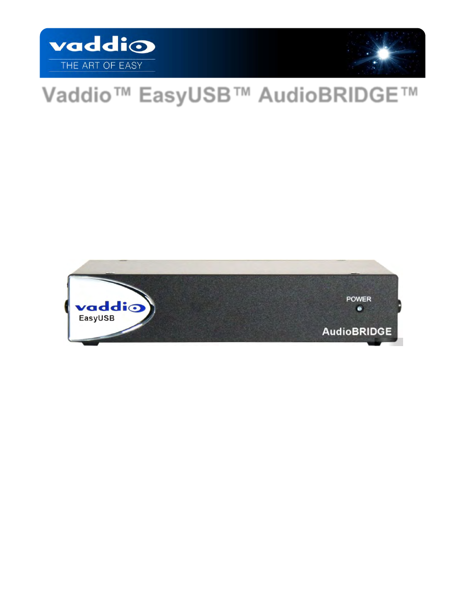 Vaddio EasyUSB AudioBRIDGE User Manual | 16 pages