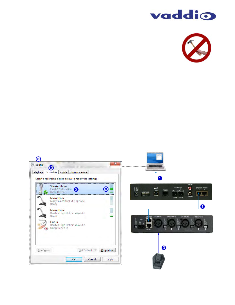 Vaddio EasyUSB PRO MIC I/O User Manual | Page 10 / 16