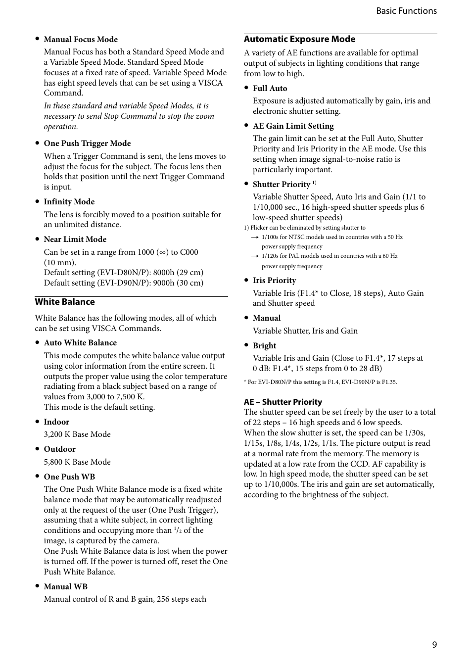 Vaddio EVI-D80D90 Tech User Manual | Page 9 / 50