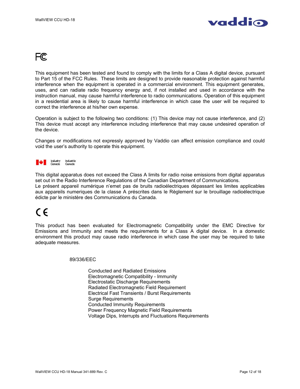 Vaddio EZIM CCU Slot Card User Manual | Page 12 / 18