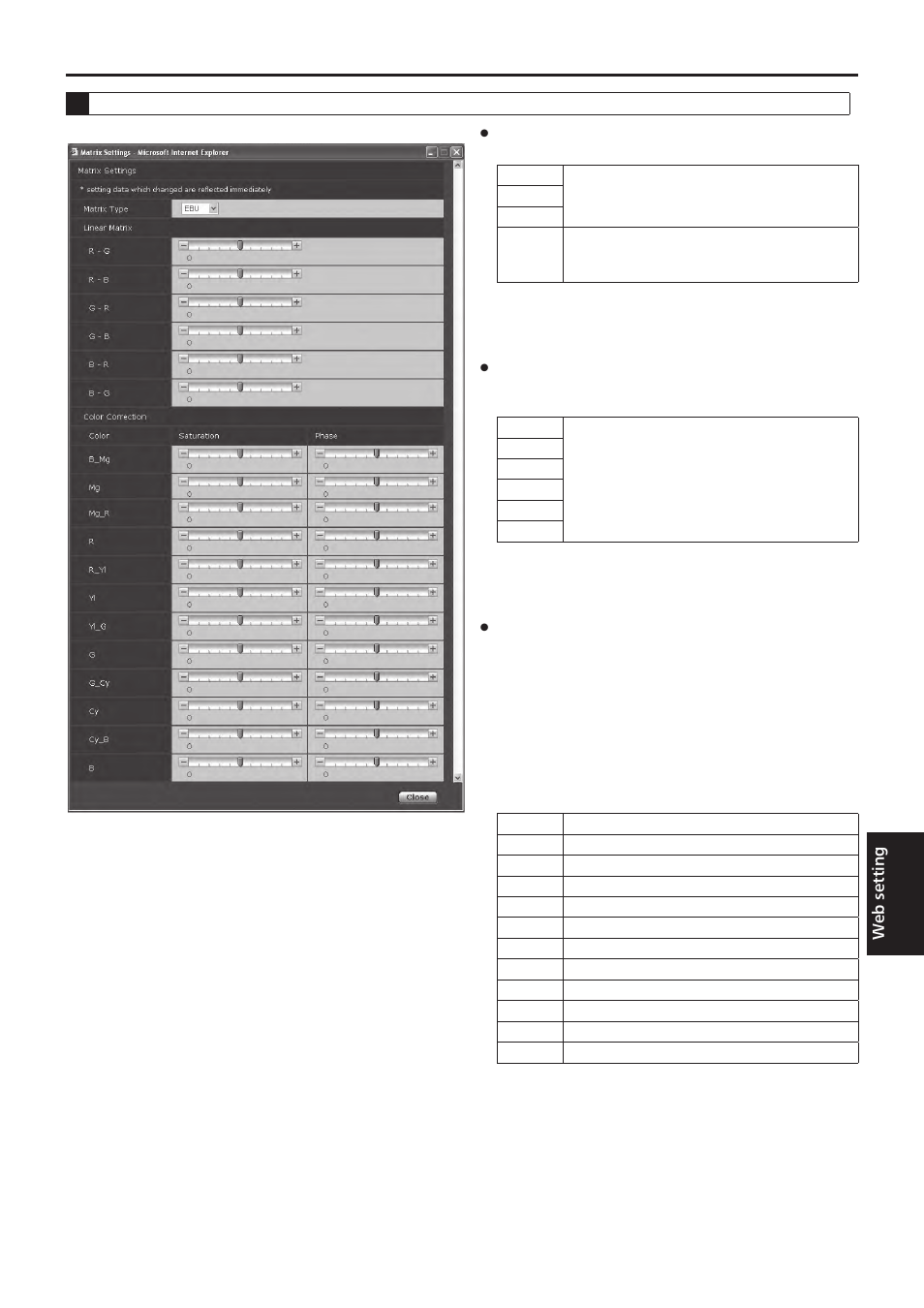 Web setting screen, Continued) | Vaddio HE120 Operating Instructions User Manual | Page 67 / 100