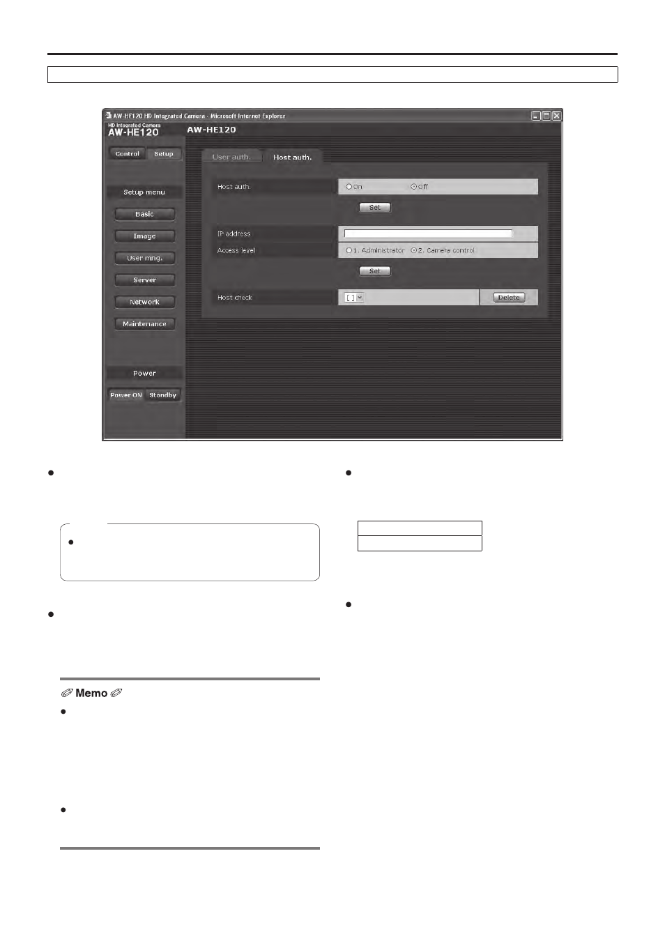 Web setting screen, Continued) | Vaddio HE120 Operating Instructions User Manual | Page 76 / 100