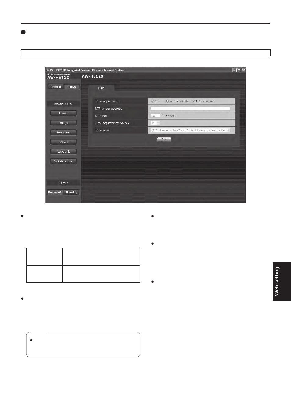 Web setting screen | Vaddio HE120 Operating Instructions User Manual | Page 77 / 100