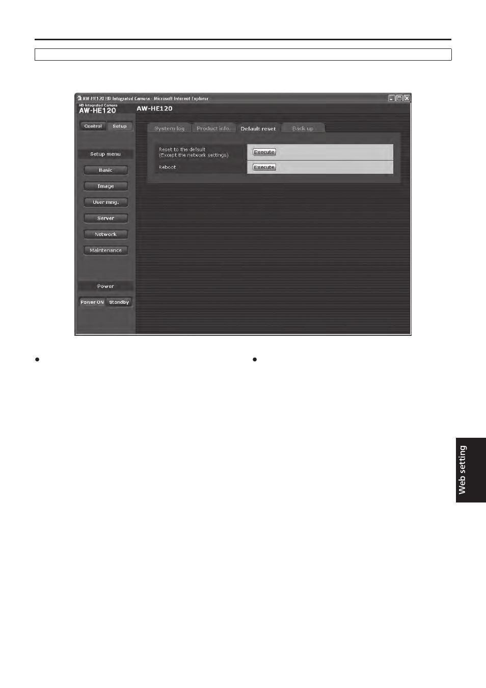 Web setting screen | Vaddio HE120 Operating Instructions User Manual | Page 83 / 100