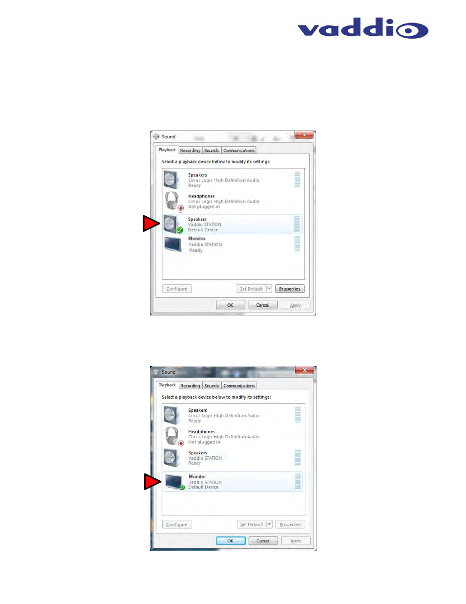 Connecting to a pc’s audio | Vaddio HuddleSTATION User Manual | Page 34 / 44
