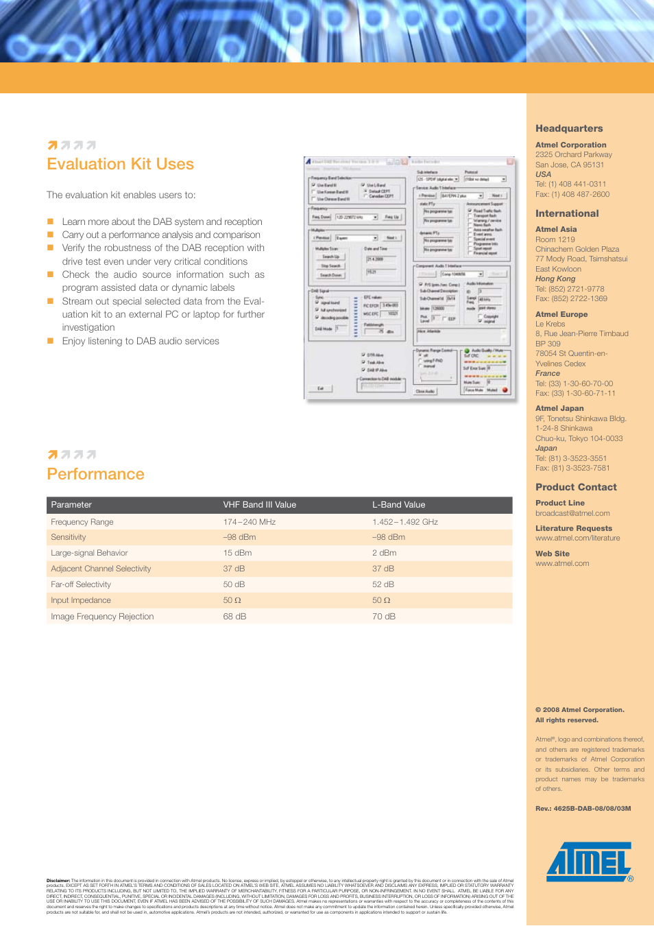 Performance evaluation kit uses | Atmel Automotive ATR2740 User Manual | Page 3 / 3
