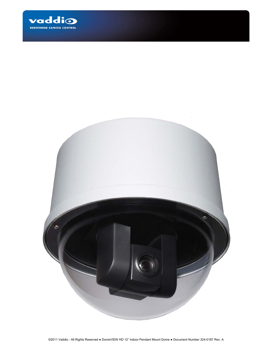 Vaddio Indoor Pendant Mount Dome User Manual | 8 pages