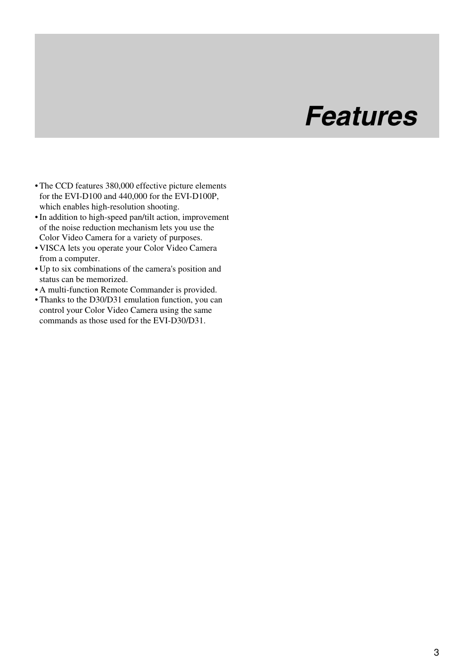 Features | Vaddio WallVIEW 100 Technical User Manual | Page 3 / 48