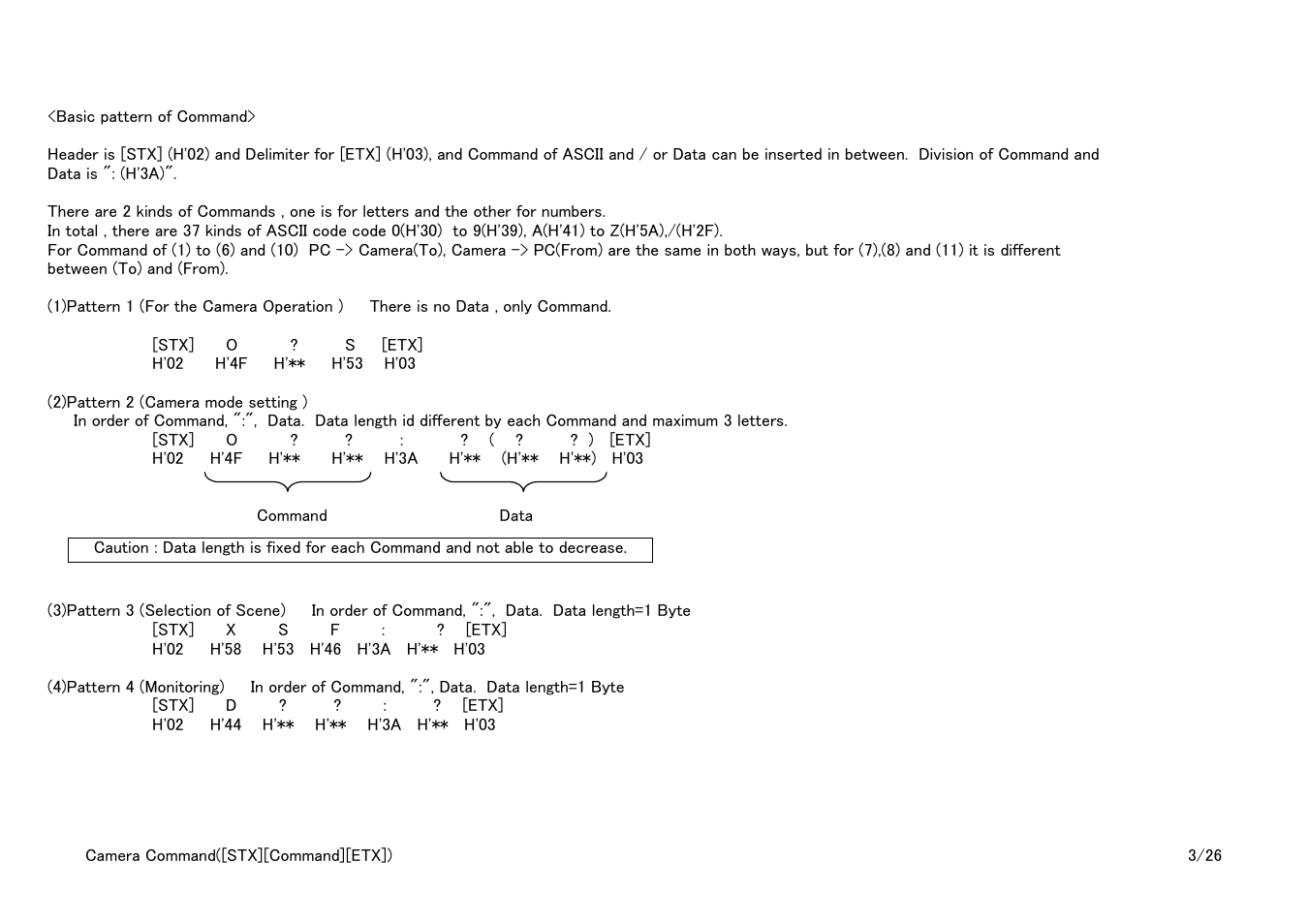 Vaddio Panasonic AW-HE-100 Protocol User Manual | Page 3 / 26