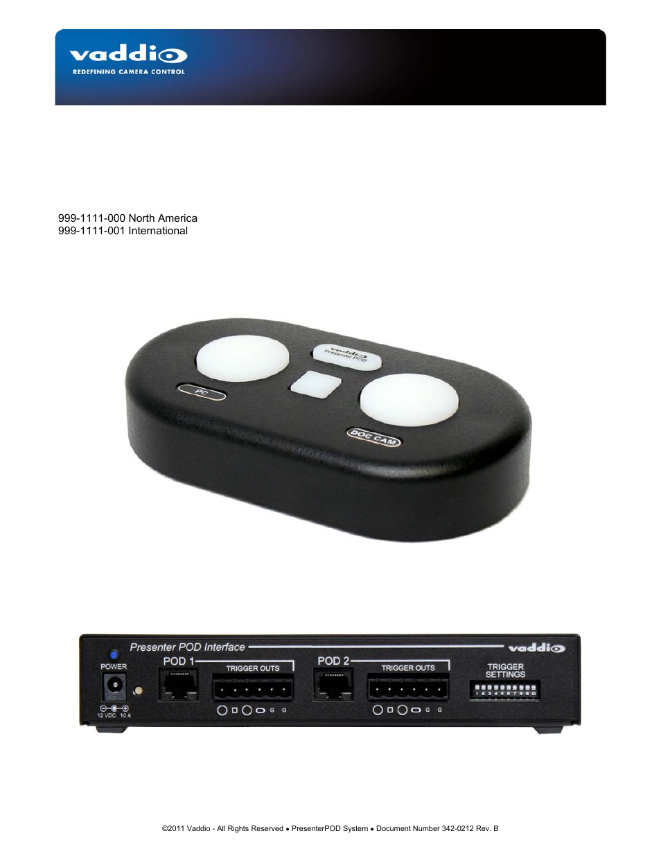 Vaddio PresenterPOD System User Manual | 12 pages