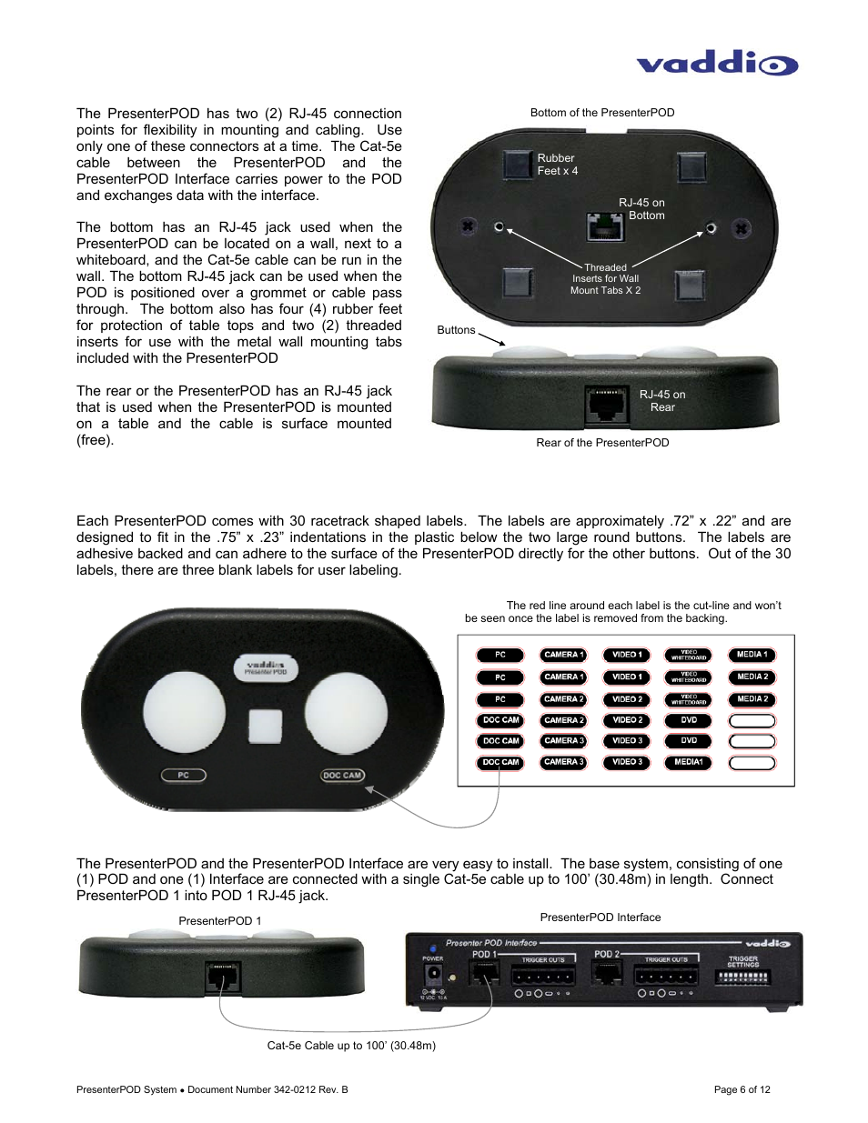 Vaddio PresenterPOD System User Manual | Page 6 / 12