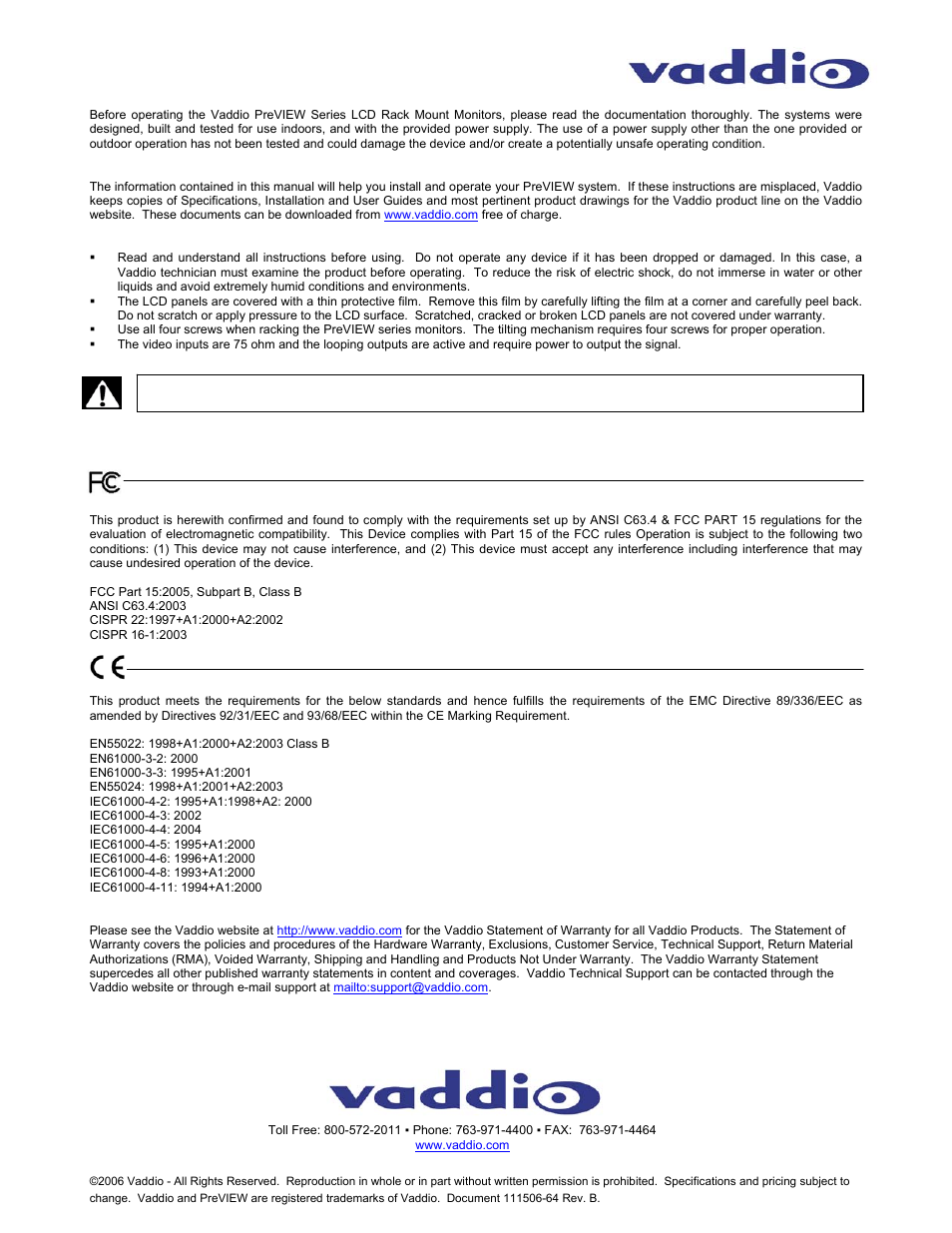 Vaddio PreVIEW Dual 6.4 Monitor User Manual | Page 2 / 2