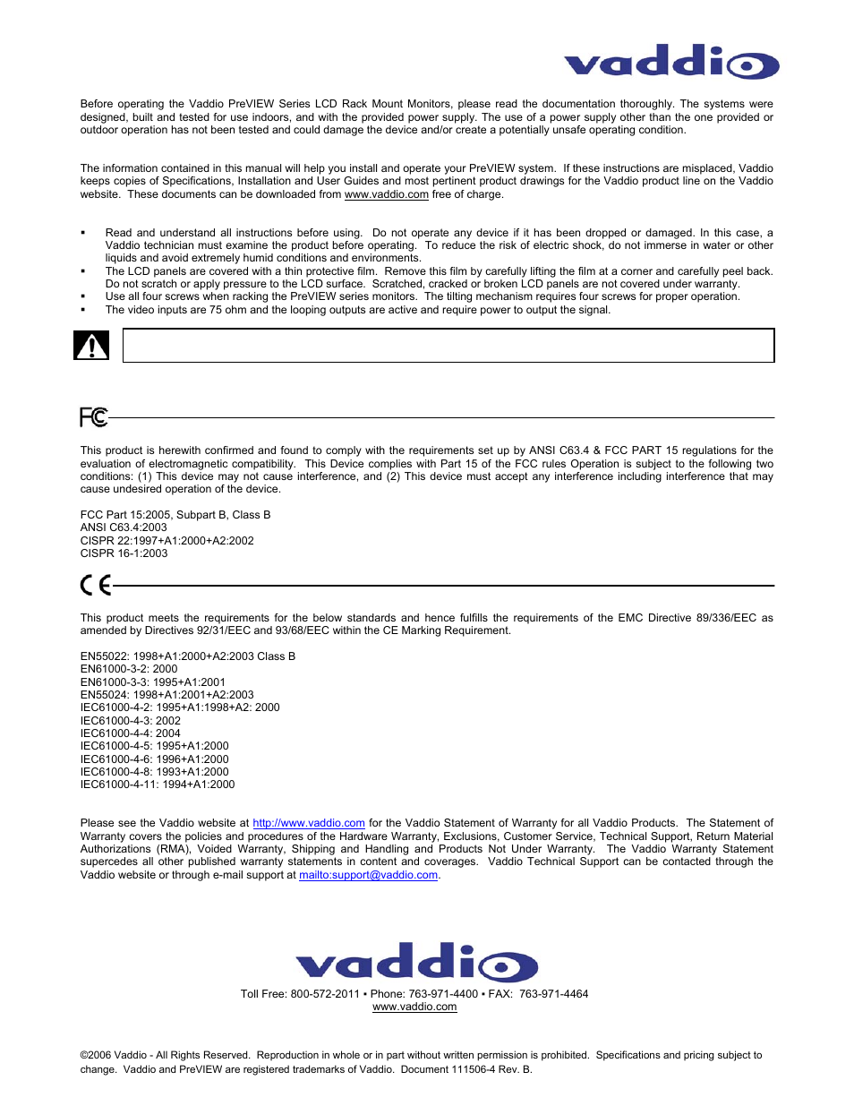 Vaddio PreVIEW Quad 4 Monitor User Manual | Page 2 / 2