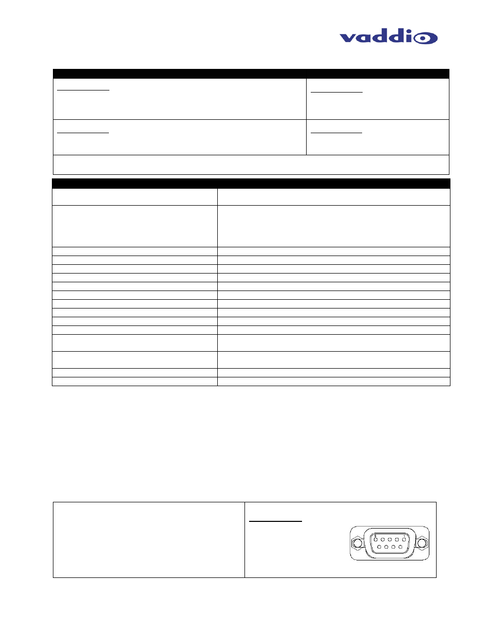 Appendix 1: rs-232 control, General specifications | Vaddio ProductionVIEW HD-SDI User Manual | Page 19 / 22