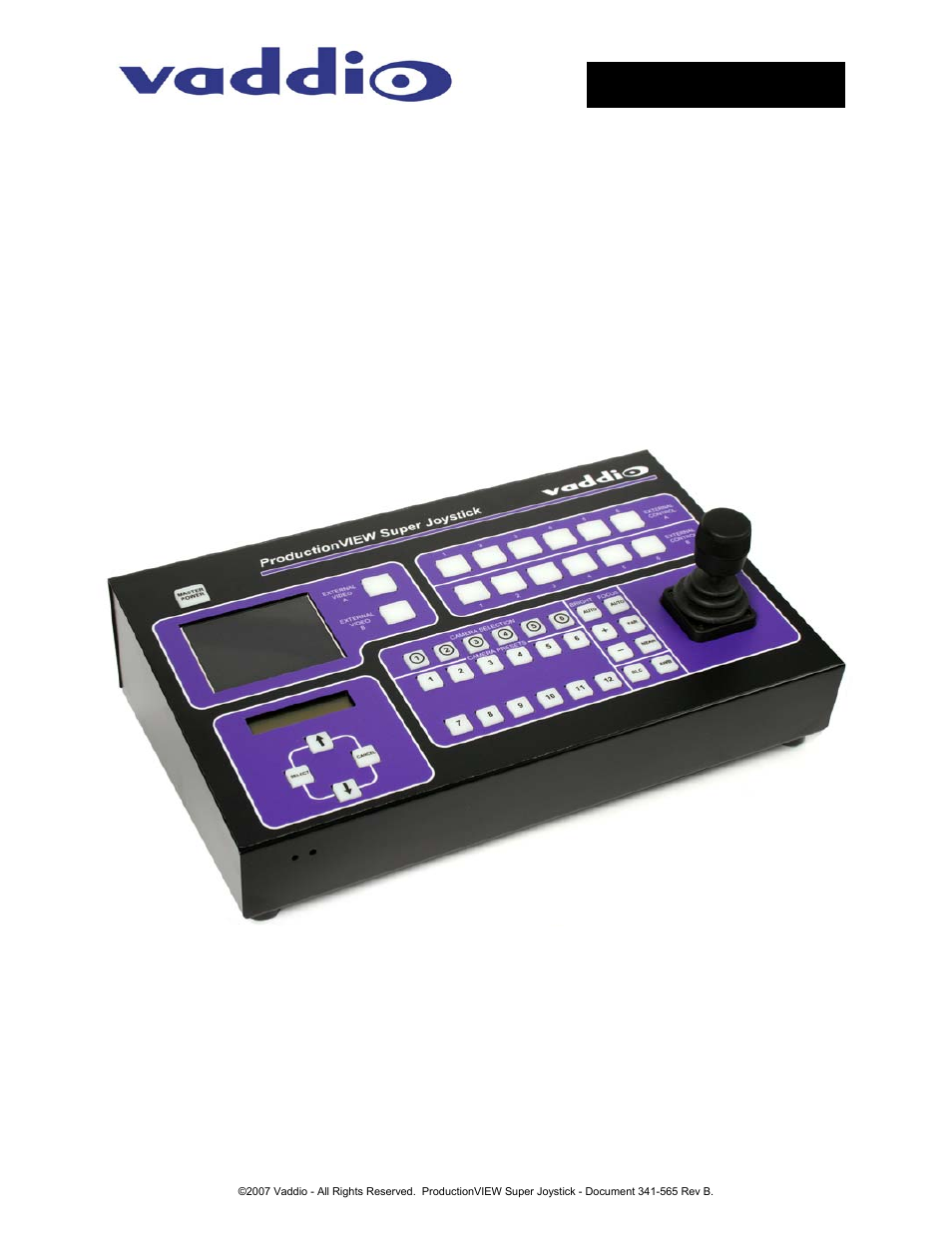 Vaddio ProductionVIEW Super Joystick User Manual | 16 pages