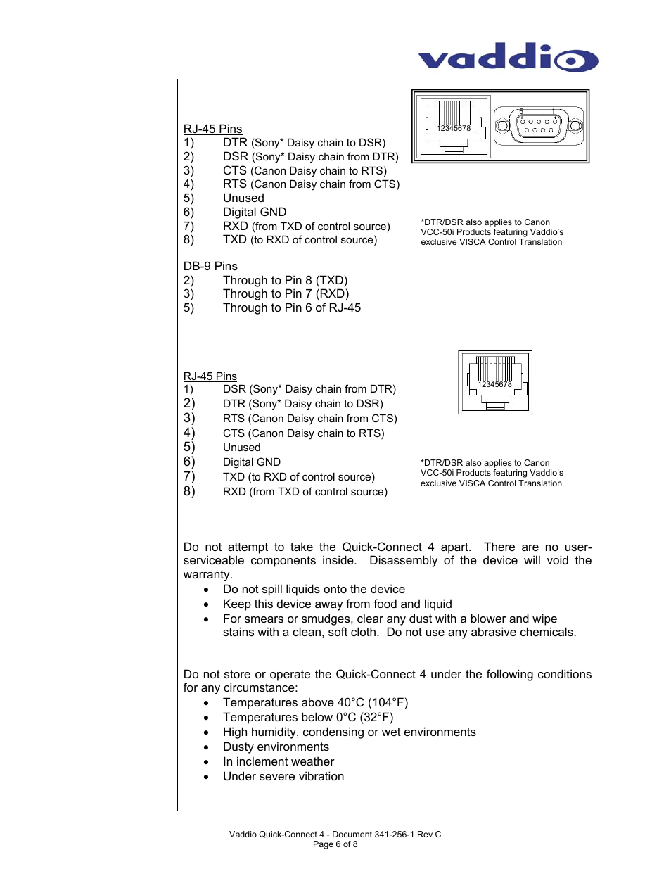 Vaddio Quick-Connect 4 User Manual | Page 6 / 8