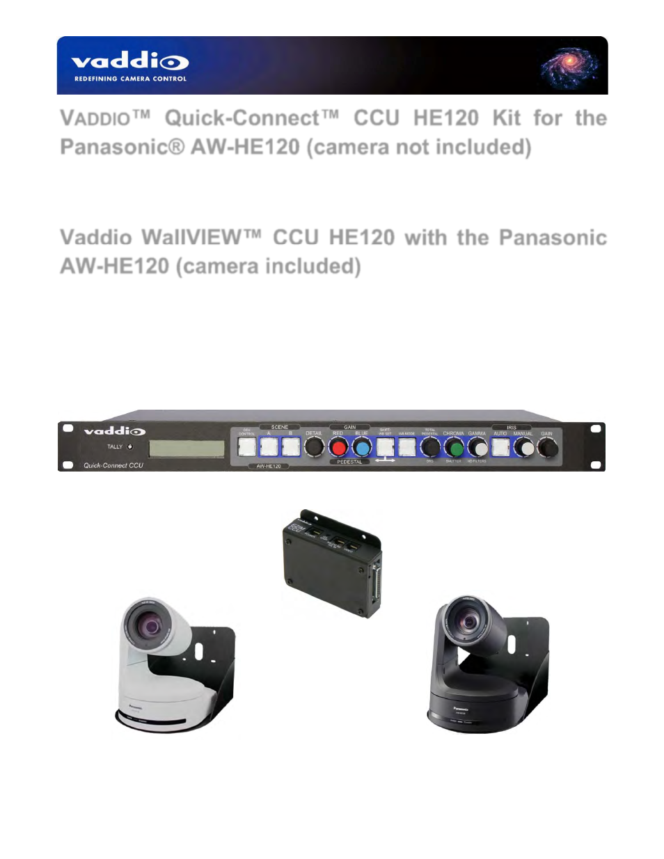 Vaddio WallVIEW CCU Kit for AW HE-120 User Manual | 16 pages