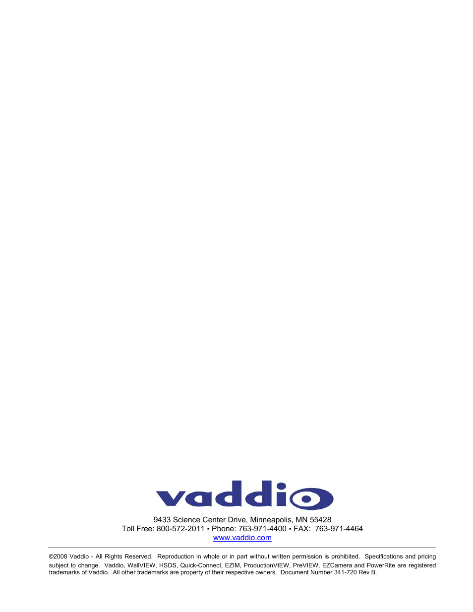 Vaddio WallVIEW CCU 300 User Manual | Page 12 / 12